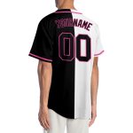 Custom Name Number Baseball Jersey - Personalized Authentic Split Design in White, Black, and Pink Personalized White Black-Pink