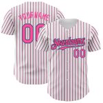 Personalized Authentic Baseball Jersey with Custom Name & Number, Black Pink Pinstripe, Light Blue, White - Team Apparel
