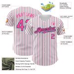 Personalized Authentic Baseball Jersey with Custom Name & Number, Black Pink Pinstripe, Light Blue, White - Team Apparel