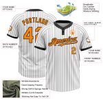 Custom Name Number Softball Jersey Unisex Two-Button Bay Orange Black White Pinstripe Personalized Team Gear Personalized