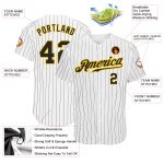 Custom Black-Gold Pinstripe Baseball Jersey with Personalized Name and Number - Authentic Team Gear Personalized White Black