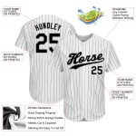 Custom Name Number Authentic Baseball Jersey Pinstripe White Black Gray Personalized White Black Pinstripe Black-Gray Authentic