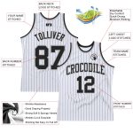 Personalized Black Gray Pinstripe Basketball Jersey - Authentic Sportswear Personalized White Black Pinstripe Black-Gray