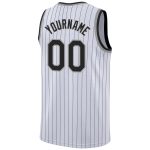 Custom Name Number Personalized Black-Gray Pinstripe Basketball Jersey for Team - Authentic Design Personalized White Black