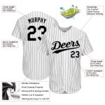 Custom Name and Number Softball Jersey - Personalized Authentic Black Gray White Pinstripe Design Personalized White Black
