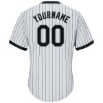 Customizable Baseball Jersey Shirt - Personalized Rib-Knit Throwback with Pinstripe in Black and Gray - Team Name & Number