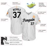 Custom Team Baseball Jersey with Personalized Name and Number - White Black Pinstripe Black-Gray 4968 Personalized White