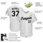 Custom Team Softball Jersey with Personalized Name and Number, White Black Pinstripe Design for Men and Women Personalized