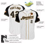 Custom Team Baseball Jersey with Personalized Name & Number - White Black Pinstripe Raglan Sleeves Personalized White Black