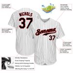 Personalized Authentic Black Red Baseball Jersey - White Black Pinstripe Design Personalized White Black Pinstripe Black-Red