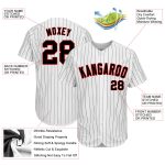 Custom Name Number Personalized Black Red Pinstripe Baseball Jersey - Authentic Team Jersey Personalized White Black Pinstripe