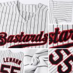 Custom Name Number Personalized Black Red Pinstripe Baseball Jersey - Authentic Team Jersey Personalized White Black Pinstripe