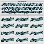 Custom Name Number Authentic Baseball Jersey - Personalized Black-Teal Pinstripe in White and Black Personalized White Black