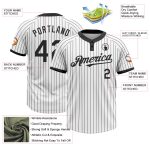 Custom Name Number Unisex Softball Jersey Personalized Black White Pinstripe Two-Button Design Personalized White Black Pinstripe