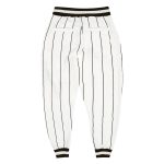 Custom Team Sports Pants with Personalized Name and Number, Black-White Pinstripe Design Personalized White Black Pinstripe