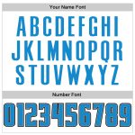 Custom Basketball Jersey with Pinstripes - Personalized Team Name and Number in White, Black, Blue-Gray Personalized White
