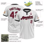 Custom Name and Number Unisex Softball Jersey, Personalized Two-Button in White Black Pinstripe - Team Apparel Personalized