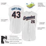 Customizable Electric Blue-Orange Pinstripe Baseball Jersey with Team Name and Number - Personalized Sleeveless Sports Apparel