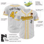 Custom Name and Number Authentic Baseball Jersey - Personalized Black White Pinstripe Design Personalized White Black Pinstripe