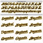 Customizable Black White Pinstripe Gold Baseball Jersey with Personalized Name and Number - Sleeveless Team Apparel Personalized