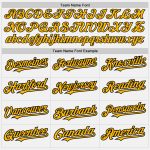Custom Name and Number Softball Jersey for Teams, Unisex Two-Button in White, Black and Gold Pinstripe Design Personalized