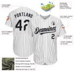 Personalized Authentic Baseball Jersey - White Black Gray Pinstripe Design Personalized White Black Pinstripe Gray Authentic