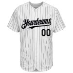 Personalized Authentic Baseball Jersey - White Black Gray Pinstripe Design Personalized White Black Pinstripe Gray Authentic