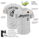 Custom Name and Number Authentic Baseball Jersey - Personalized White Black Pinstripe Gray Team Jersey Personalized White