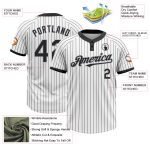 Custom Name Number Unisex Softball Jersey Gray Black White Pinstripe Two-Button Design for Teams Personalized White Black
