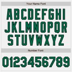 Custom Name and Number Softball Jersey Unisex Two-Button Kelly Green with Black White Pinstripe Personalized White Black