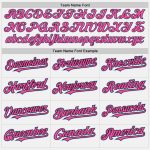 Custom Name and Number Unisex Softball Jersey in Light Blue and Pink, Personalized Black White Pinstripe Design, Two-Button Style