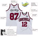Custom Name Number Personalized Basketball Jersey Maroon White Black Pinstripe Authentic Team Gear Personalized White Black