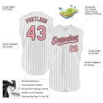 Custom Pink Sleeveless Baseball Jersey with Personalized Name & Number, Medium White Black Pinstripe Design Personalized