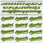 Personalized Custom Name Number Authentic Baseball Jersey - White Black Pinstripe Neon Green Personalized White Black Pinstripe