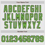 Custom Neon Green Black Baseball Jersey with Personalized Name and Number, White Black Pinstripe Authentic Raglan Sleeves