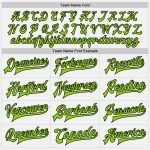 Custom Name Number Personalized Neon Green Black White Pinstripe Bomber Varsity Letterman Jacket Personalized White Black