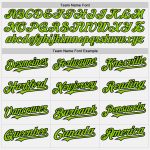 Custom Name Number Neon Green Pinstripe Softball Jersey Unisex Two-Button Personalized Black White Design Personalized White