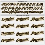 Personalized Authentic Baseball Jersey - White Black Pinstripe Old Gold Design Personalized White Black Pinstripe Old Gold