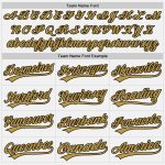 Custom Name Number Personalized Baseball Jersey White Black Pinstripe Old Gold Authentic Design Personalized White Black