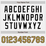 Custom Name Number Personalized Baseball Jersey White Black Pinstripe Old Gold Authentic Design Personalized White Black
