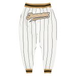 Custom Team Name Number Sports Pants - Personalized Black White Pinstripe Gold-Black Personalized White Black Pinstripe Old