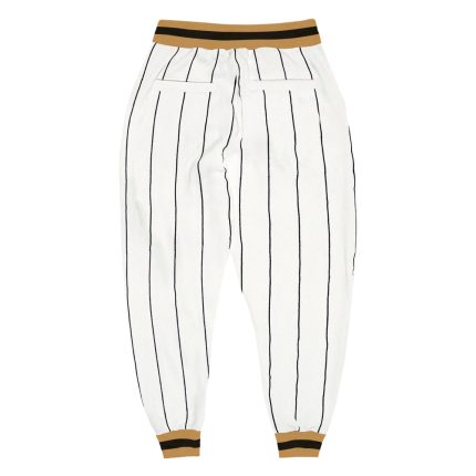 Custom Team Name Number Sports Pants - Personalized Black White Pinstripe Gold-Black Personalized White Black Pinstripe Old
