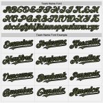 Custom Team Name Number Unisex Softball Jersey Personalized Olive Black White Pinstripe Two-Button Personalized White Black