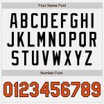Customizable Authentic Baseball Jersey - Personalized Pinstripe Design with Name & Number in White, Black, and Orange Personalized