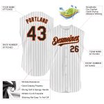 Custom Orange Black White Pinstripe Sleeveless Baseball Jersey - Personalized Team Name and Number Personalized White Black
