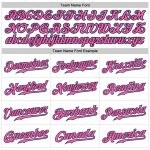 Custom Team Sports Pants with Personalized Name and Number, White Black Pinstripe Design, Pink Light Blue, Comfortable Fit