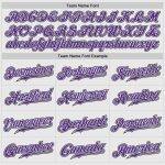 Custom Name Number Baseball Jersey - Personalized Authentic White Black Pinstripe Raglan Sleeves in Purple-Black Personalized