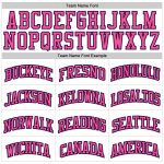 Custom Authentic Basketball Jersey - Personalized White Black Pinstripe with Purple Pink - Team Name & Number Personalized