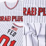 Custom American Flag Baseball Jersey with Personalized Name and Number - White Black Pinstripe Red-Black Design Personalized