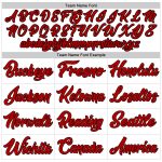 Personalized Red-Black Authentic Baseball Jersey with White Black Pinstripe Design Personalized White Black Pinstripe Red-Black